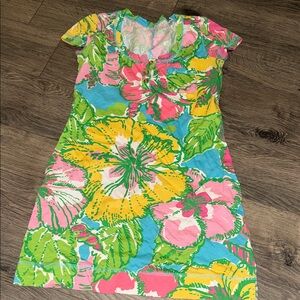 Lilly Pulitzer Pink and Green Floral Dress